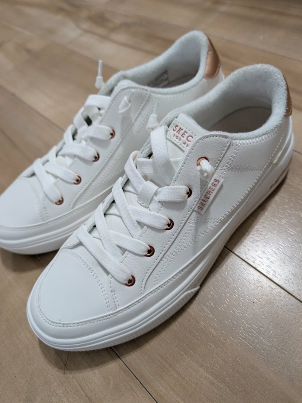 Skechers Street Arch Comfort White Rose Gold Sneakers Women's 9.5